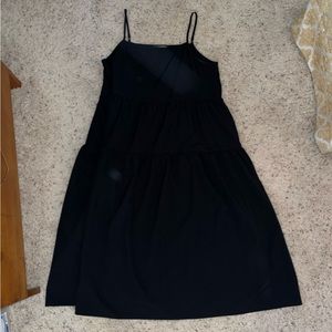 Black tiered, spaghetti-strap, summer dress